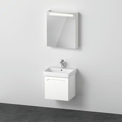 Bagno Completo Duravit No.1 Mobiletto versione sinistra, Lavabo, Specchio 550mm, Bianco Opaco