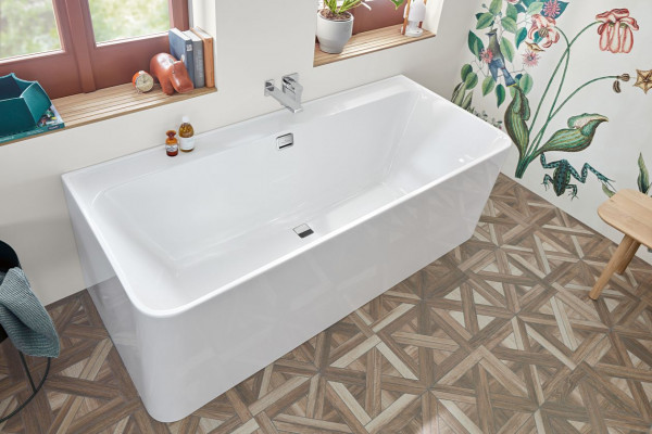 Vasca da Bagno Rettangolare Villeroy e Boch Collaro Contro muro Bianco Alpino/Cromo 1800x800x470mm