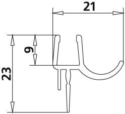 Kermi ATEA Lunghezza nastro di tenuta orizzontale 985 mm (2534054)